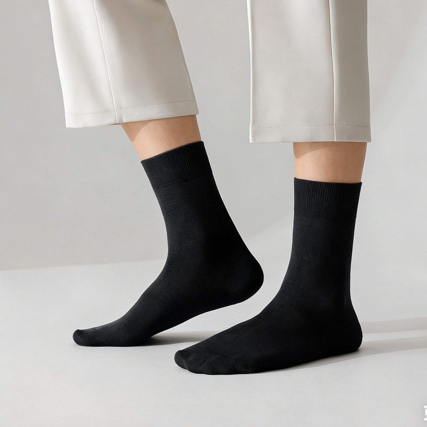 Classic Cotton Crew Socks – Black & Grey | Everyday Business Essential