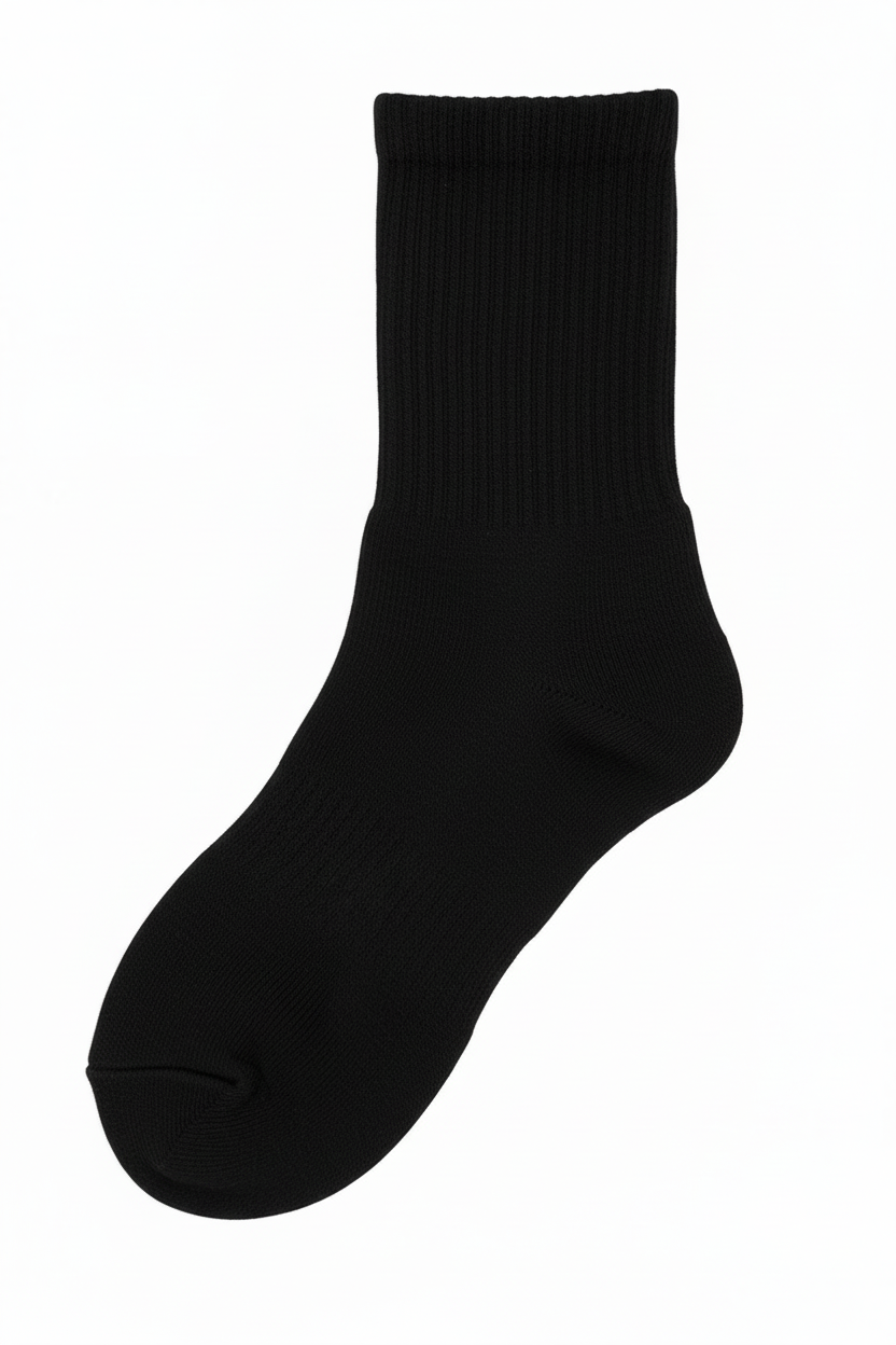 Sockelle Black Crew Cotton Socks – Soft, Breathable Everyday Comfort