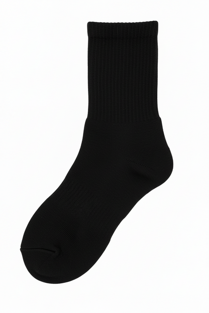 Sockelle Black Crew Cotton Socks – Soft, Breathable Everyday Comfort