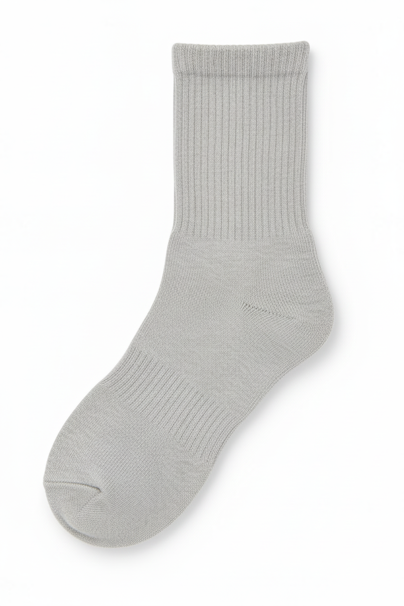 Sockelle Crew Cotton Socks – Soft, Breathable Everyday Comfort- gray