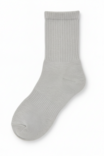 Sockelle Crew Cotton Socks – Soft, Breathable Everyday Comfort- gray